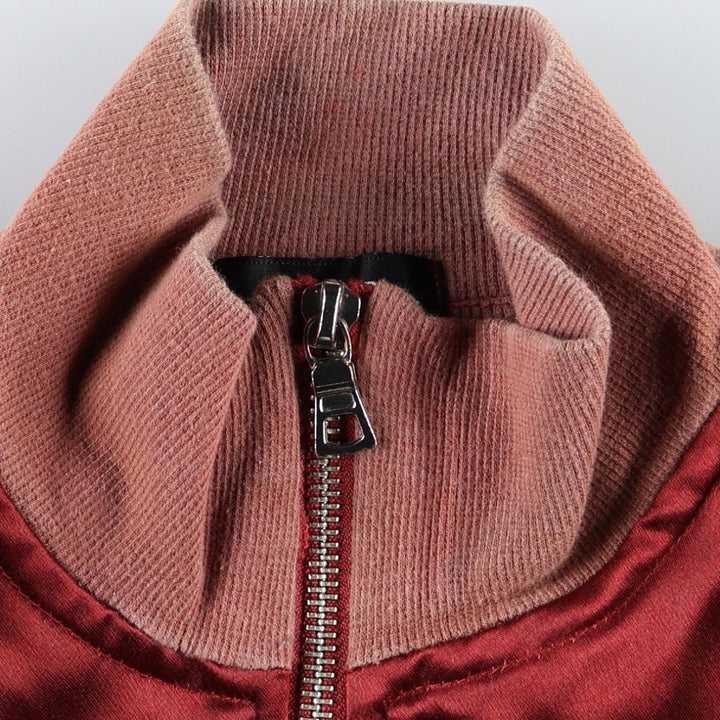 REDS Silk Blouson, Women's Size M (approx.) cotton red type Vintage Second Hand