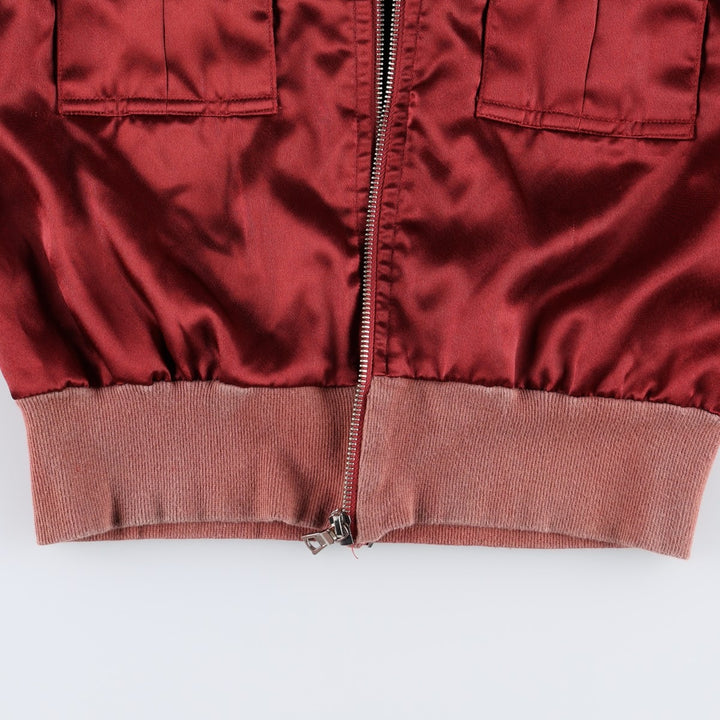 REDS Silk Blouson, Women's Size M (approx.) cotton red type Vintage Second Hand