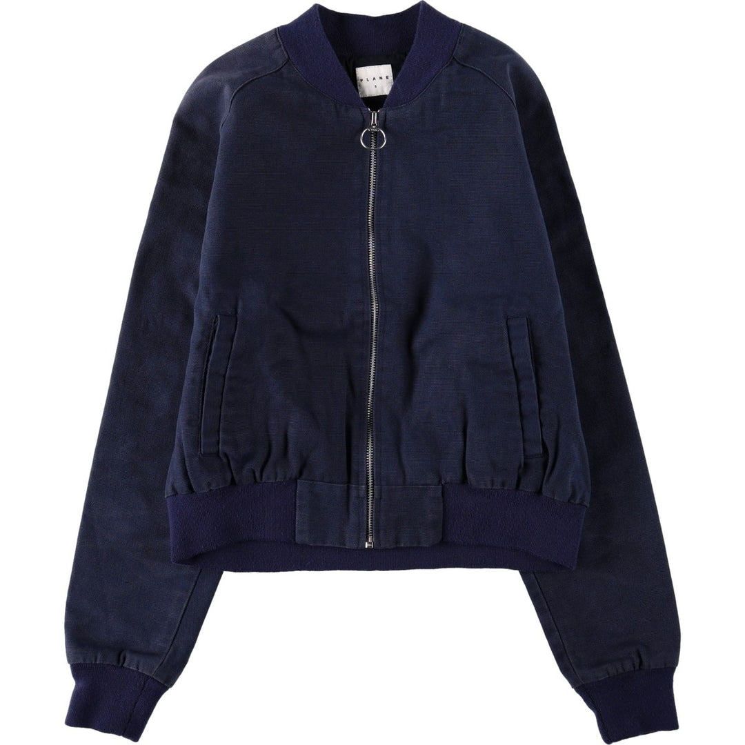 PLANE Duck Cotton Blouson, Women's Size S (approx.) cotton navy blue type Vintage Second Hand