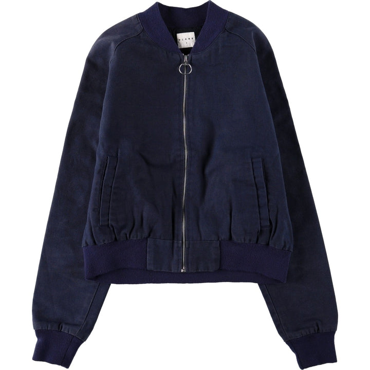 PLANE Duck Cotton Blouson, Women's Size S (approx.) cotton navy blue type Vintage Second Hand