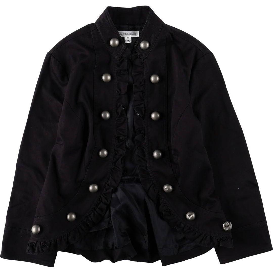 JOHN PAUL RICHARD 3/4 Sleeve Cotton Jacket, Napoleon Style Jacket, Women's Size M (approx.) cotton black type Vintage Second Hand