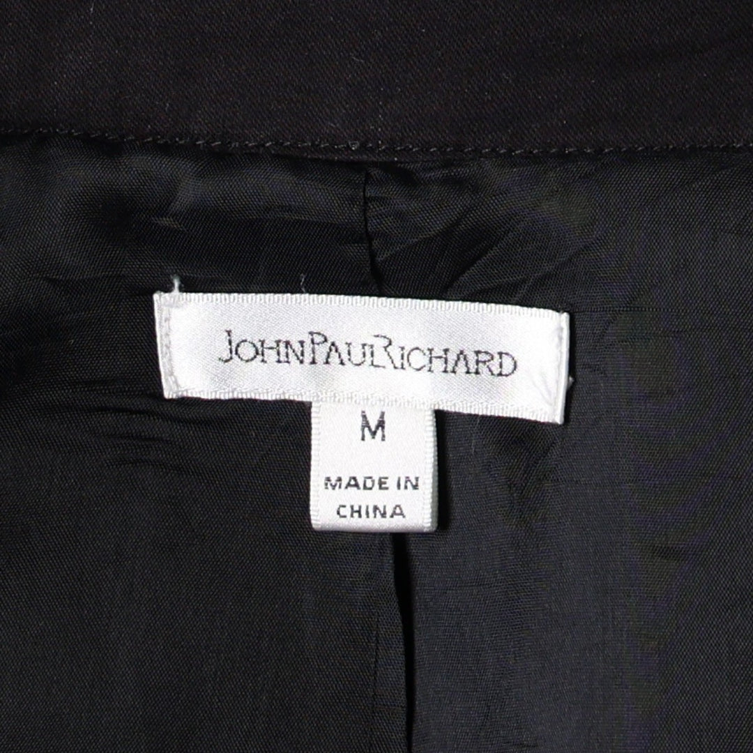 JOHN PAUL RICHARD 3/4 Sleeve Cotton Jacket, Napoleon Style Jacket, Women's Size M (approx.) cotton black type Vintage Second Hand