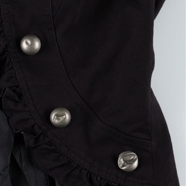 JOHN PAUL RICHARD 3/4 Sleeve Cotton Jacket, Napoleon Style Jacket, Women's Size M (approx.) cotton black type Vintage Second Hand