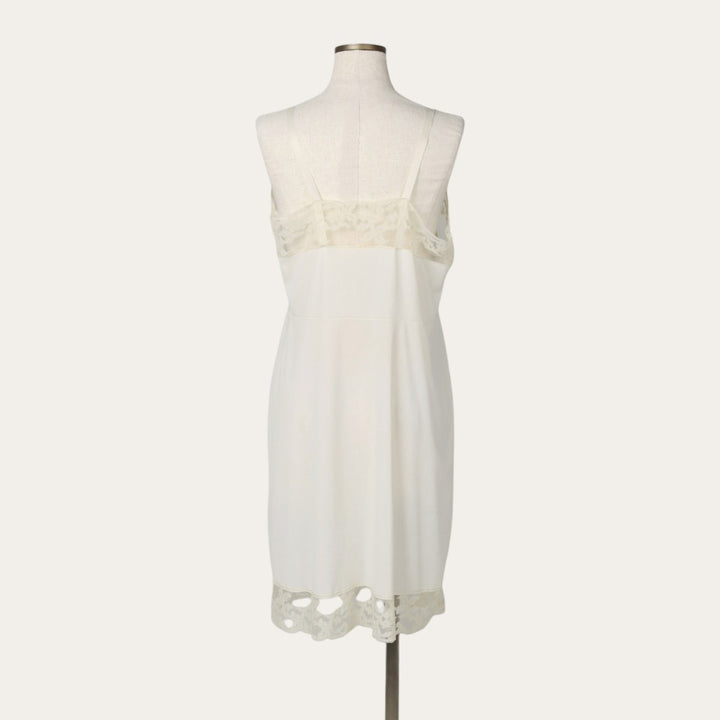 1970'S Saks Fifth Avenue Half-Length Lingerie Camisole Dress, Women's Size M (Equivalent), Vintage unclear ivory Vintage Second Hand