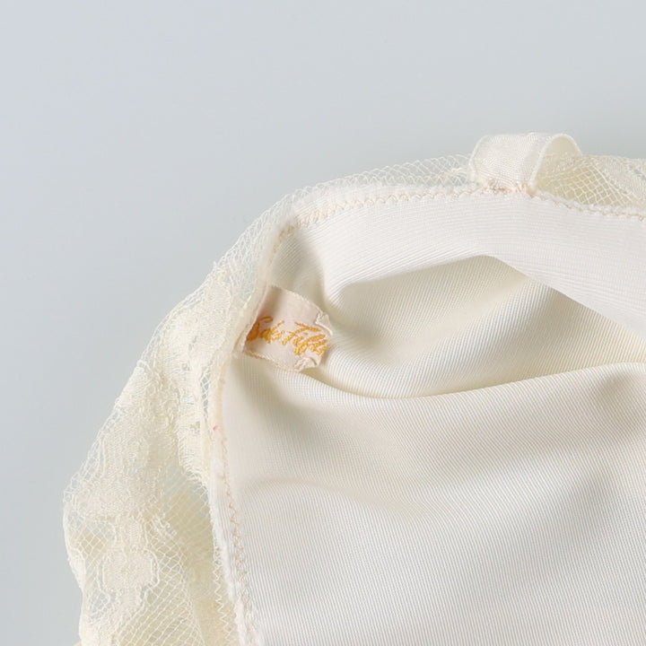 1970'S Saks Fifth Avenue Half-Length Lingerie Camisole Dress, Women's Size M (Equivalent), Vintage unclear ivory Vintage Second Hand