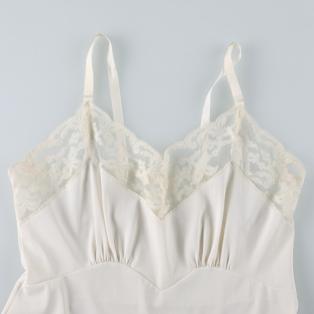 1970'S Saks Fifth Avenue Half-Length Lingerie Camisole Dress, Women's Size M (Equivalent), Vintage unclear ivory Vintage Second Hand