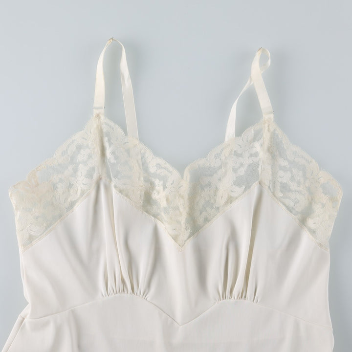1970'S Saks Fifth Avenue Half-Length Lingerie Camisole Dress, Women's Size M (Equivalent), Vintage unclear ivory Vintage Second Hand