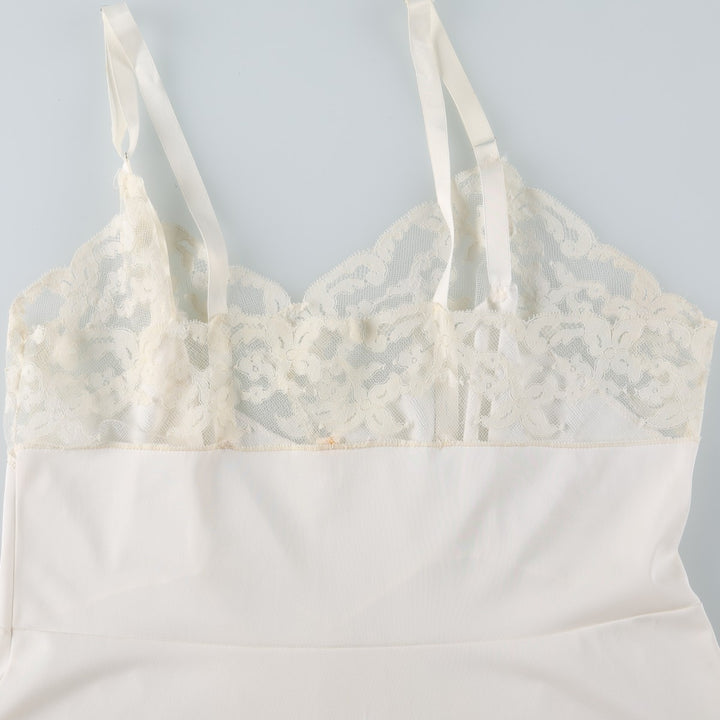 1970'S Saks Fifth Avenue Half-Length Lingerie Camisole Dress, Women's Size M (Equivalent), Vintage unclear ivory Vintage Second Hand