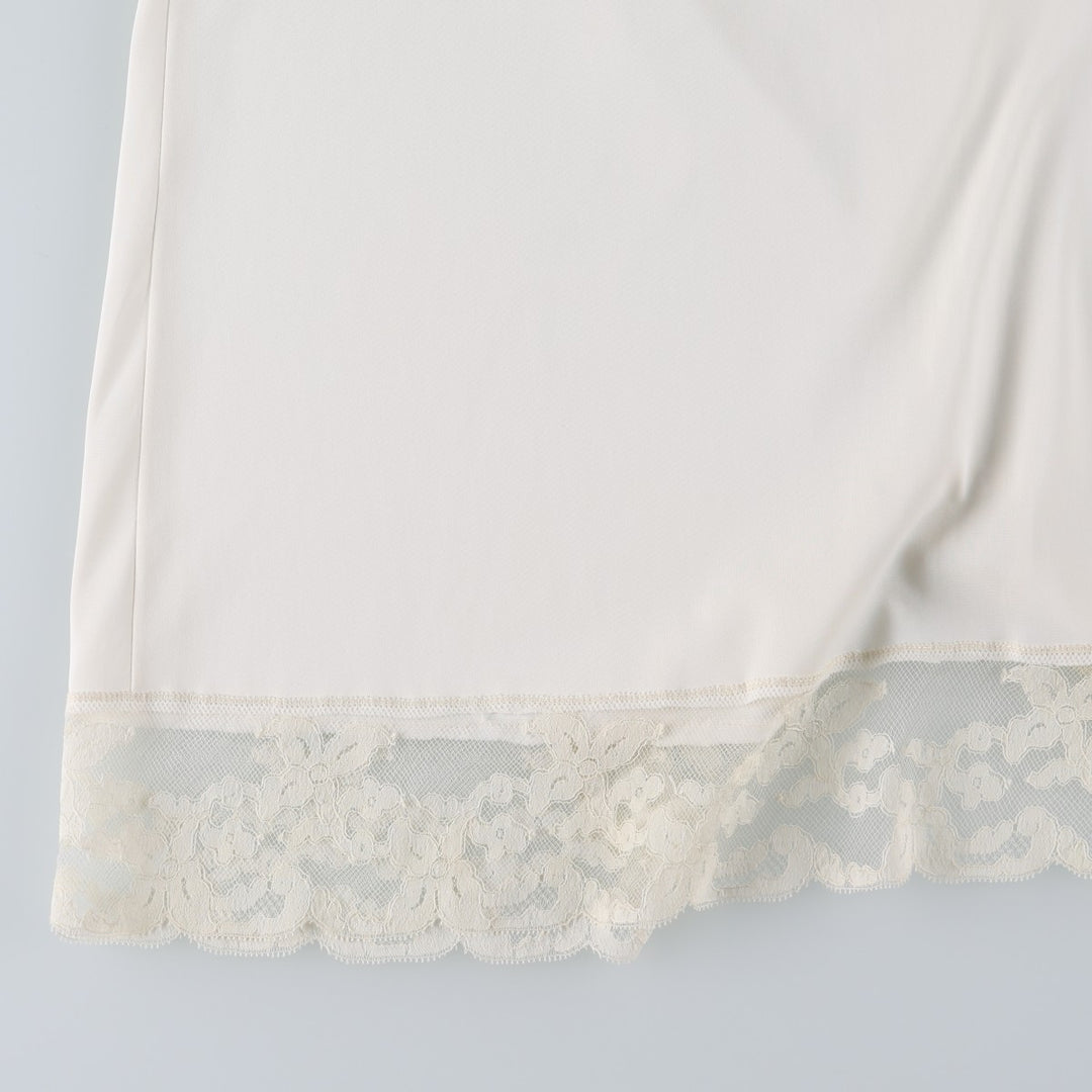1970'S Saks Fifth Avenue Half-Length Lingerie Camisole Dress, Women's Size M (Equivalent), Vintage unclear ivory Vintage Second Hand