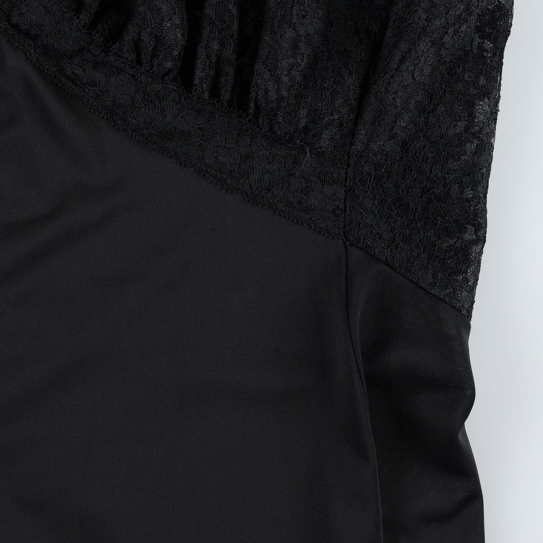1960s-1970'S Van Raalte Midi-Length Lingerie Camisole Dress, Made in USA, Women's Size S (Equivalent), Vintage Nylon black type Vintage Second Hand