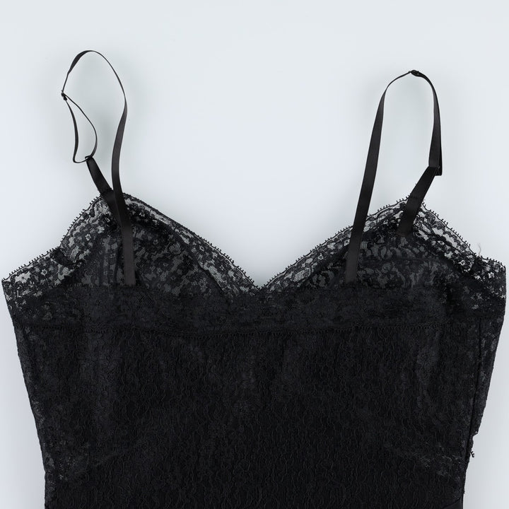 1960s-1970'S Van Raalte Midi-Length Lingerie Camisole Dress, Made in USA, Women's Size S (Equivalent), Vintage Nylon black type Vintage Second Hand