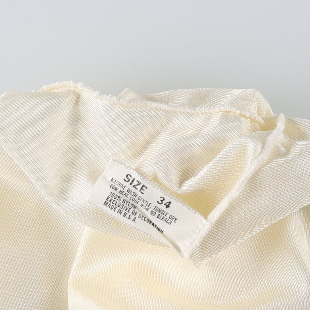 DIANE von FURSTENBERG midi-length lingerie camisole dress, made in the USA, women's size M equivalent. Nylon unbleached Vintage Second Hand