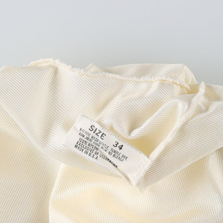 DIANE von FURSTENBERG midi-length lingerie camisole dress, made in the USA, women's size M equivalent. Nylon unbleached Vintage Second Hand