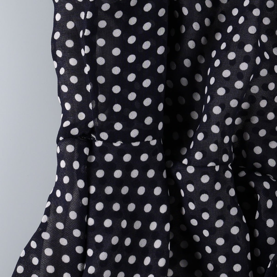2000'S Calvin Klein polka dot pattern maxi dress, two-tone, sleeveless, flared, women's size M (approx.) polyester white type Vintage Second Hand