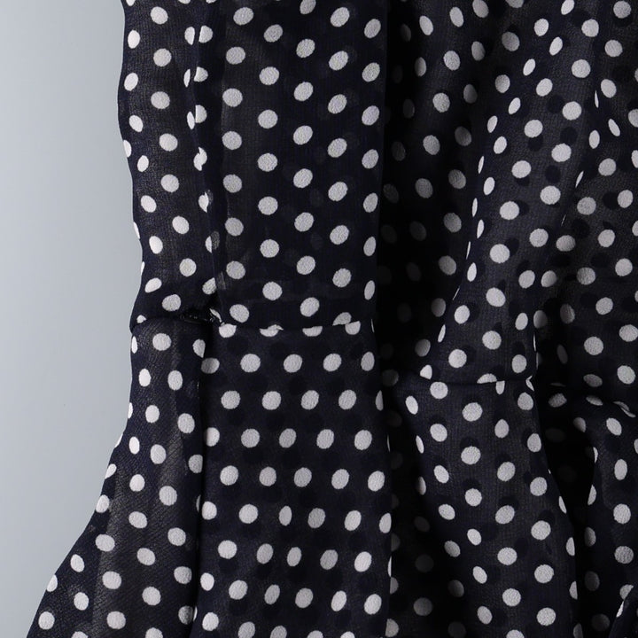 2000'S Calvin Klein polka dot pattern maxi dress, two-tone, sleeveless, flared, women's size M (approx.) polyester white type Vintage Second Hand