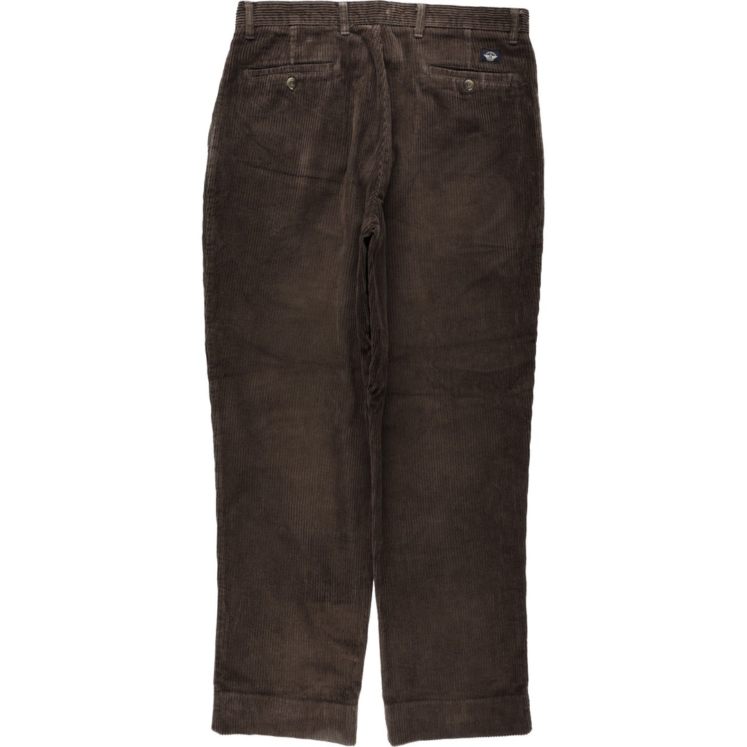 90'S Dockers khakis loose fit two-pleat corduroy pants, men's size W36 equivalent, vintage. cotton dark chocolate Vintage Second Hand