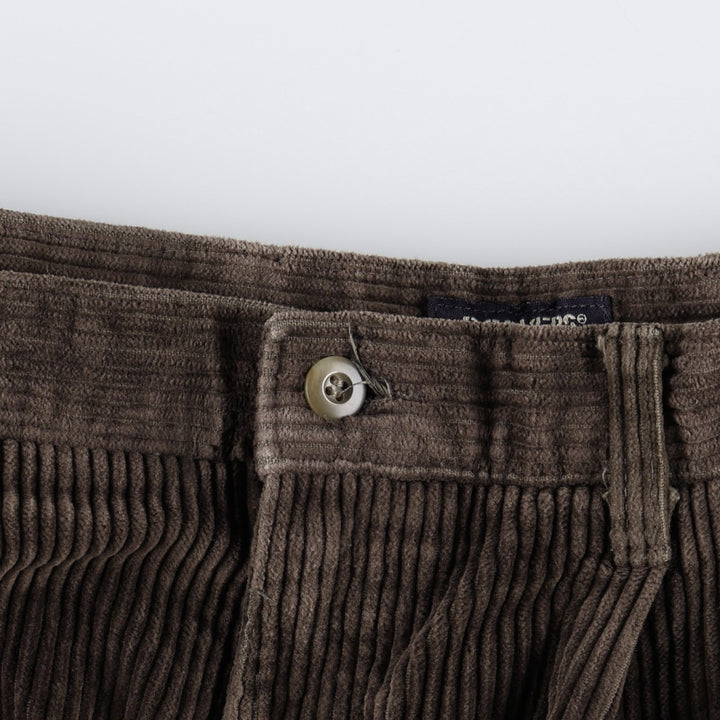 90'S Dockers khakis loose fit two-pleat corduroy pants, men's size W36 equivalent, vintage. cotton dark chocolate Vintage Second Hand