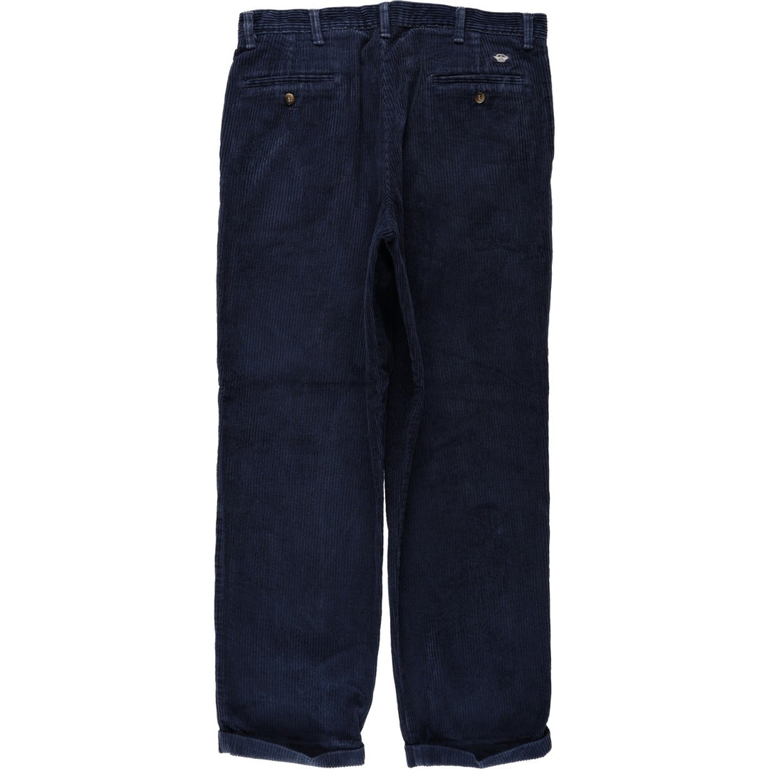 90'S Dockers khakis relaxed fit two-pleat corduroy pants, men's size W35 equivalent, vintage. cotton navy blue type Vintage Second Hand