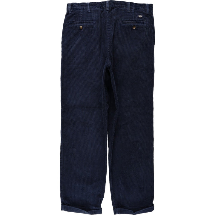 90'S Dockers khakis relaxed fit two-pleat corduroy pants, men's size W35 equivalent, vintage. cotton navy blue type Vintage Second Hand