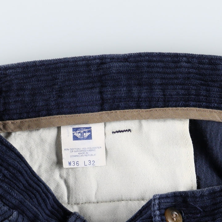 90'S Dockers khakis relaxed fit two-pleat corduroy pants, men's size W35 equivalent, vintage. cotton navy blue type Vintage Second Hand