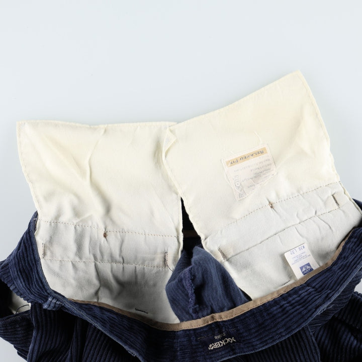 90'S Dockers khakis relaxed fit two-pleat corduroy pants, men's size W35 equivalent, vintage. cotton navy blue type Vintage Second Hand