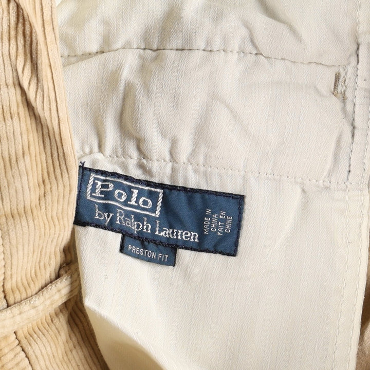 Ralph Lauren POLO by Ralph Lauren PRESTON PANT corduroy pants, men's size W34 cotton Beige type Vintage Second Hand