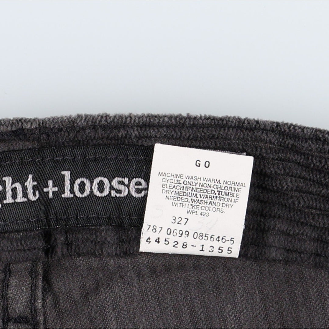 90'S Levi's Silver Tab Straight Loose Corduroy Pants, Men's W34 (approx.), Vintage cotton black type Vintage Second Hand