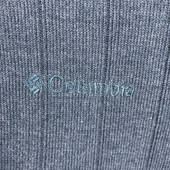 Columbia V-neck Long-Sleeve T-Shirt (Men's Size L) cotton blue type Vintage Second Hand