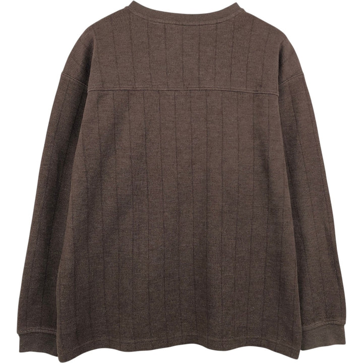 Columbia V-neck Long-Sleeve T-Shirt (Men's Size XL) cotton brown type Vintage Second Hand