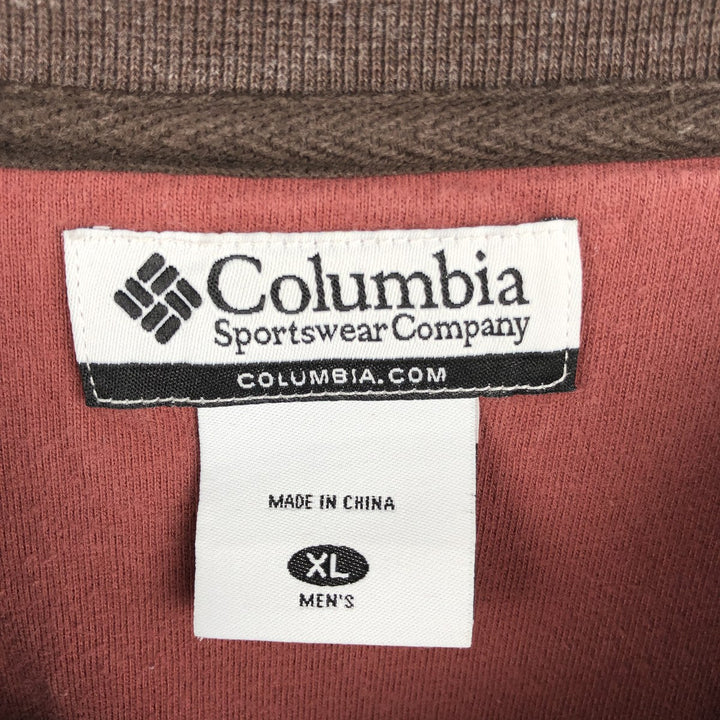 Columbia V-neck Long-Sleeve T-Shirt (Men's Size XL) cotton brown type Vintage Second Hand