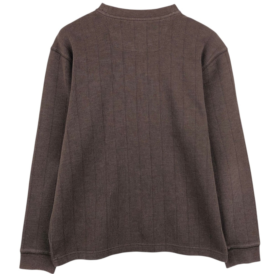 Columbia V-neck Long-Sleeve T-Shirt (Men's Size M) cotton brown type Vintage Second Hand