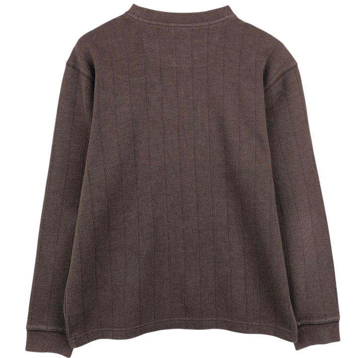 Columbia V-neck Long-Sleeve T-Shirt (Men's Size M) cotton brown type Vintage Second Hand