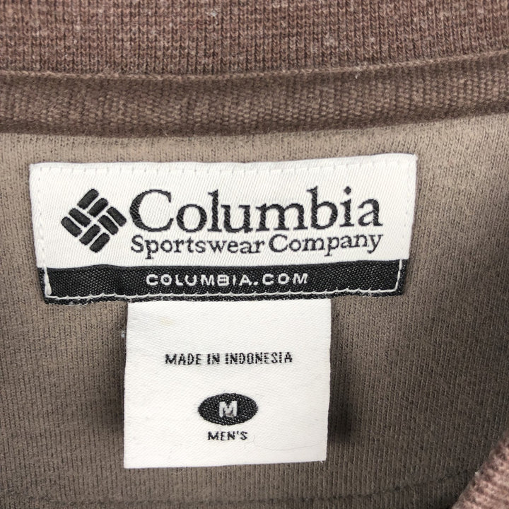 Columbia V-neck Long-Sleeve T-Shirt (Men's Size M) cotton brown type Vintage Second Hand