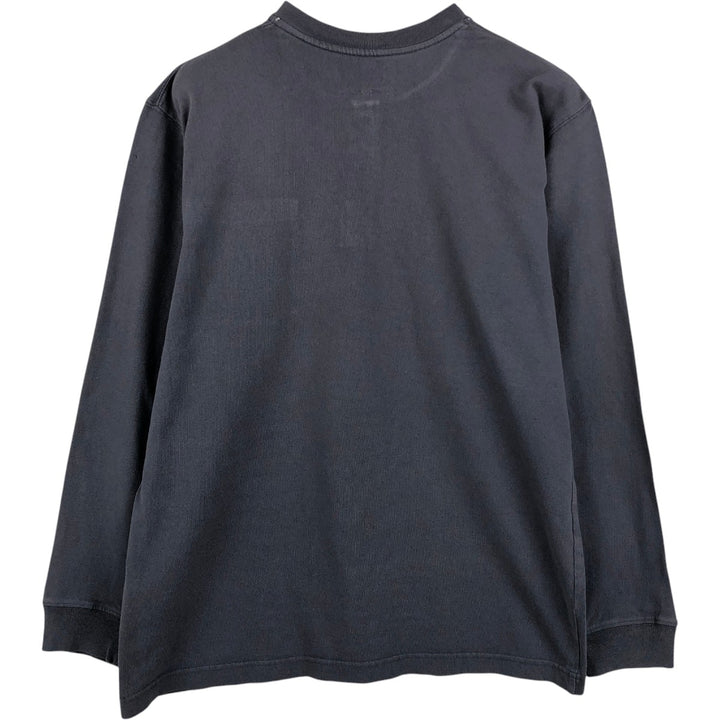 Carhartt ORIGINAL FIT Henley Neck Plain Pocket Long-Sleeve T-Shirt (Men's Size M) cotton Blue type light blue Vintage Second Hand