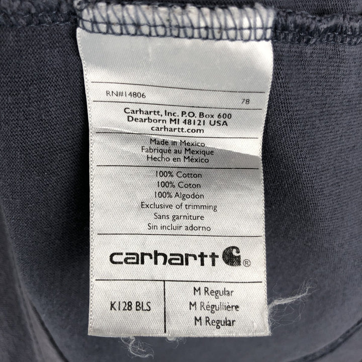 Carhartt ORIGINAL FIT Henley Neck Plain Pocket Long-Sleeve T-Shirt (Men's Size M) cotton Blue type light blue Vintage Second Hand