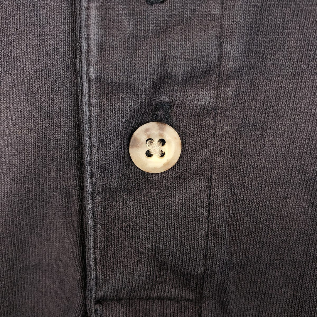 Carhartt Henley neck plain pocket long T-shirt long T men's L size cotton black type Vintage Second Hand