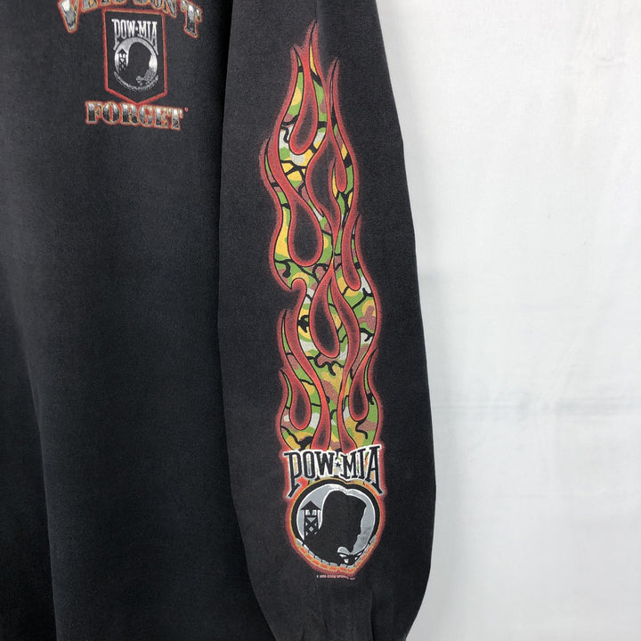 2000'S ALSTYLE Fire Pattern Long-Sleeve T-Shirt (Men's XL equivalent) cotton black type Vintage Second Hand