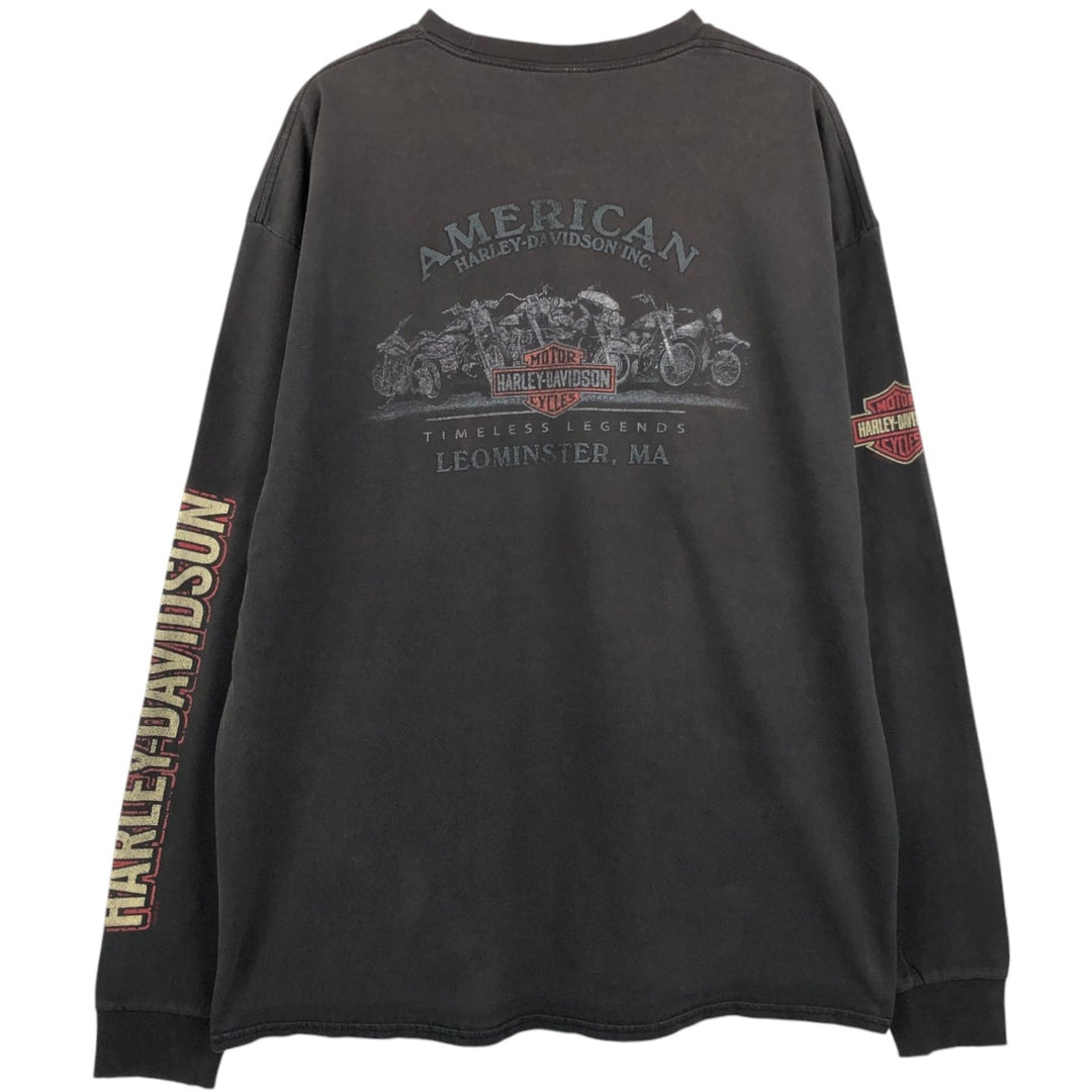 Harley-Davidson Long Sleeve T-Shirt, Men's XL Size unclear Charcoal Vintage Second Hand