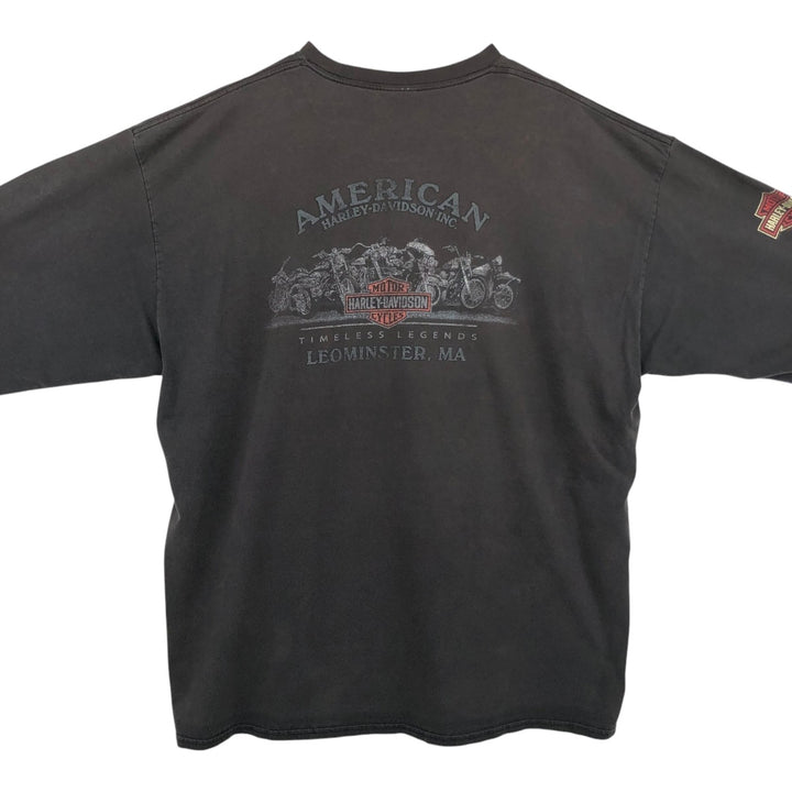 Harley-Davidson Long Sleeve T-Shirt, Men's XL Size unclear Charcoal Vintage Second Hand