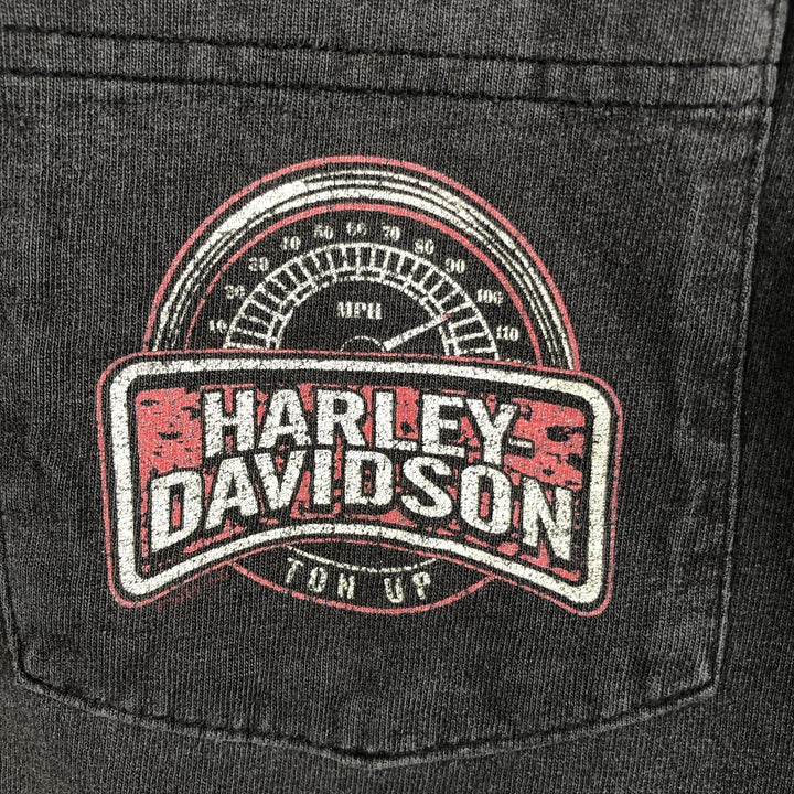 Harley-Davidson Long Sleeve T-Shirt, Men's XL Size unclear Charcoal Vintage Second Hand