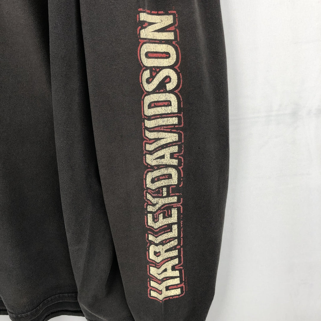 Harley-Davidson Long Sleeve T-Shirt, Men's XL Size unclear Charcoal Vintage Second Hand