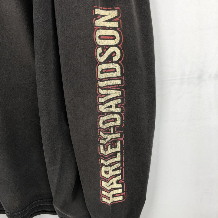 Harley-Davidson Long Sleeve T-Shirt, Men's XL Size unclear Charcoal Vintage Second Hand