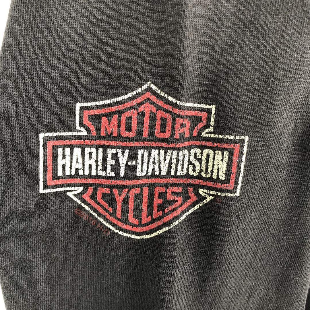 Harley-Davidson Long Sleeve T-Shirt, Men's XL Size unclear Charcoal Vintage Second Hand