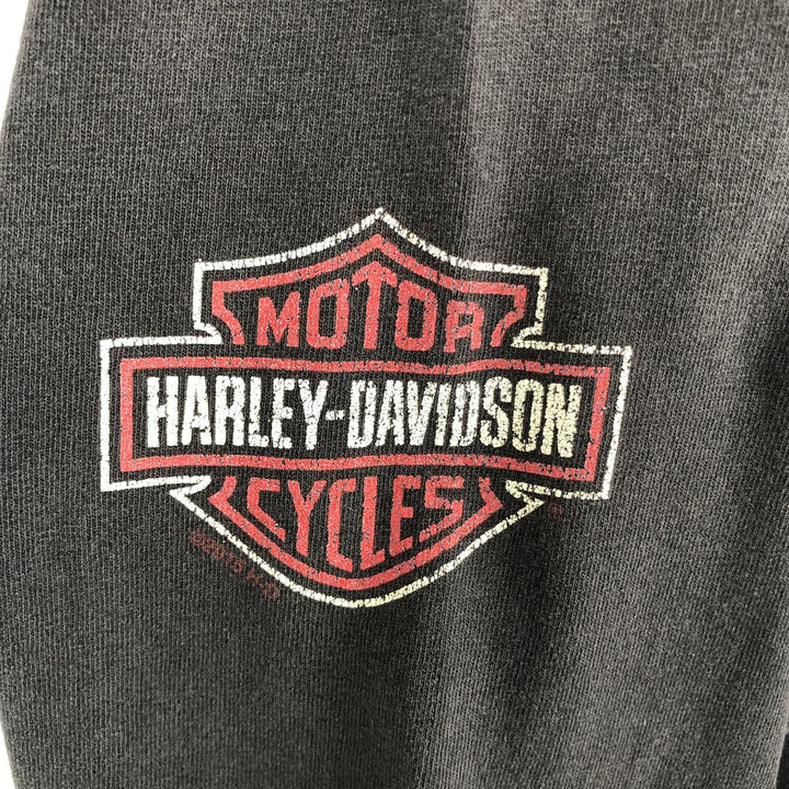 Harley-Davidson Long Sleeve T-Shirt, Men's XL Size unclear Charcoal Vintage Second Hand