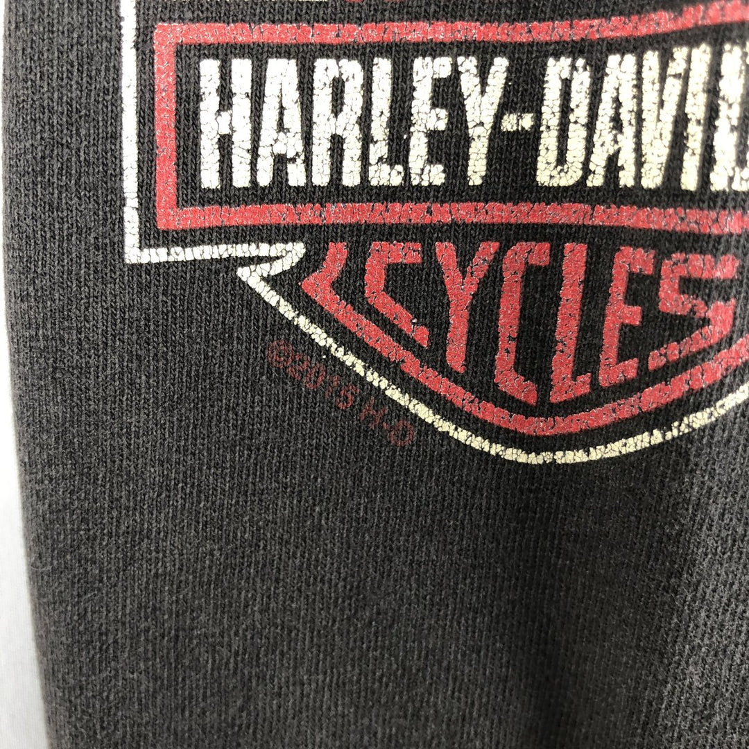 Harley-Davidson Long Sleeve T-Shirt, Men's XL Size unclear Charcoal Vintage Second Hand