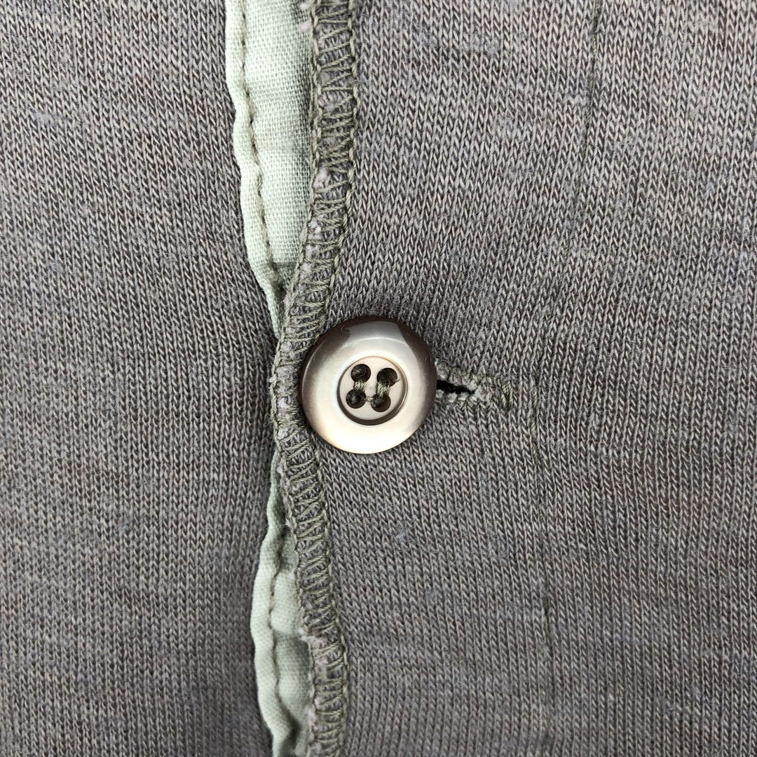 LLBean Henley Neck Long-Sleeve T-Shirt (Men's Size L) acrylic gray type Vintage Second Hand
