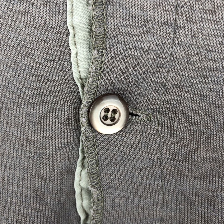 LLBean Henley Neck Long-Sleeve T-Shirt (Men's Size L) acrylic gray type Vintage Second Hand