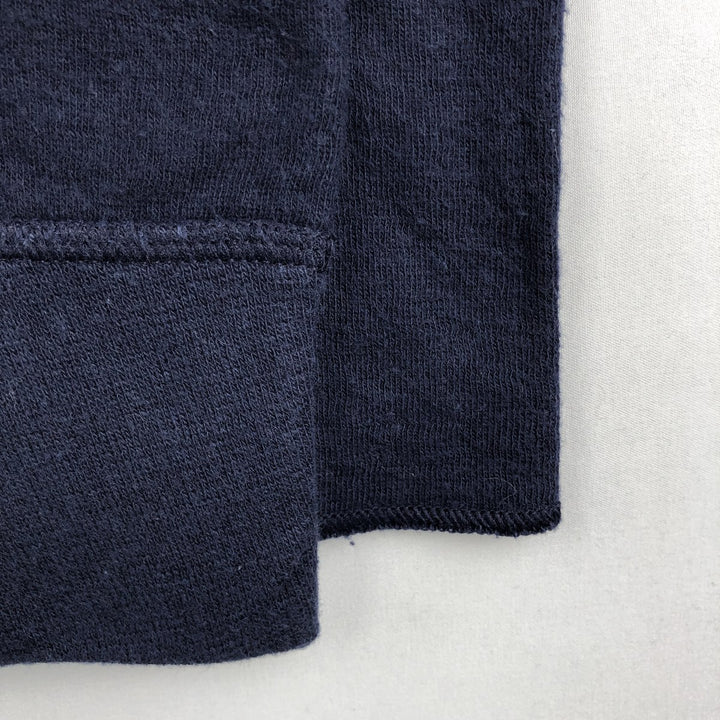 90'S LL Bean Henley Neck Long Sleeve T-Shirt, Made in USA, Men's Size M (approx.), Vintage Long Sleeve cotton navy blue type Vintage Second Hand