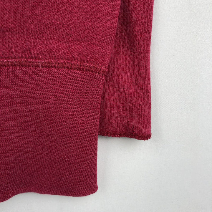 LLBean Henley Neck Long-Sleeve T-Shirt, Made in USA, Men's Size L (approx.) cotton red type Vintage Second Hand