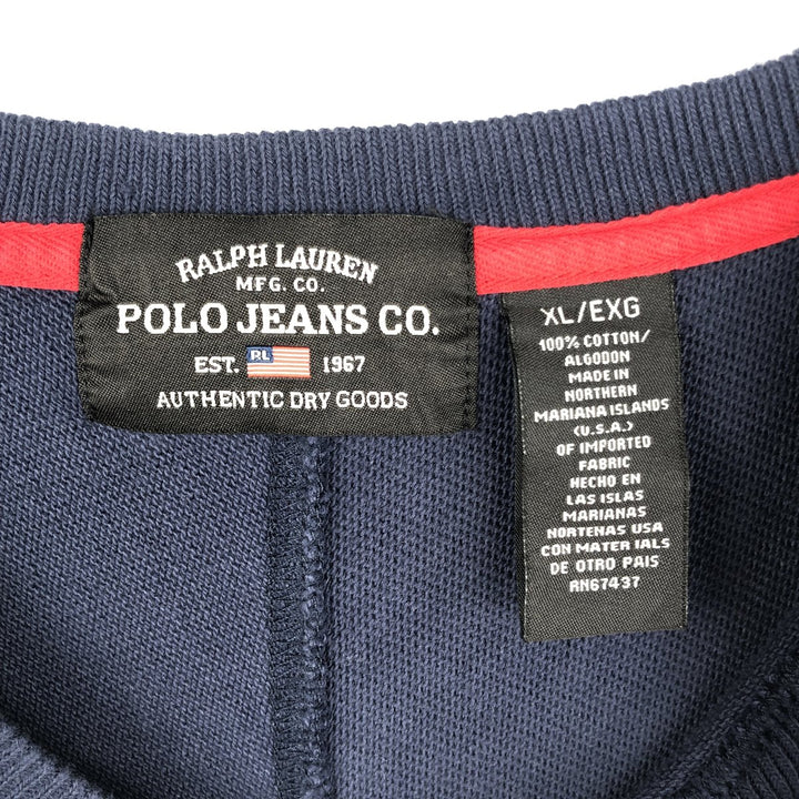 Ralph Lauren POLO JEANS COMPANY Long T-shirt Men's XL size cotton navy blue type Vintage Second Hand